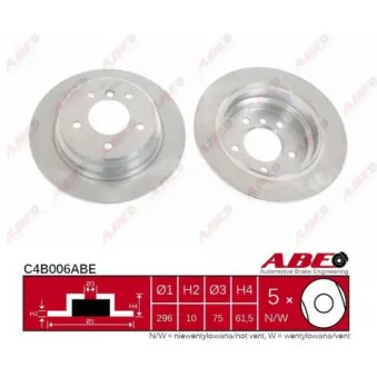 Jeu de 2 disques de frein arrière ABE
