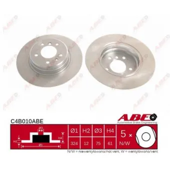 Jeu de 2 disques de frein arrière ABE C4B010ABE