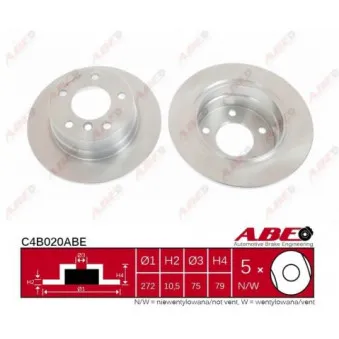 Jeu de 2 disques de frein arrière ABE