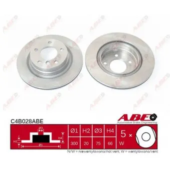 Jeu de 2 disques de frein arrière ABE C4B028ABE