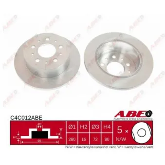 Jeu de 2 disques de frein arrière ABE