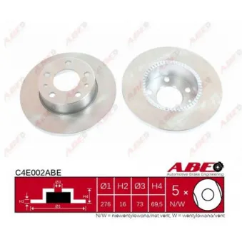 Jeu de 2 disques de frein arrière ABE
