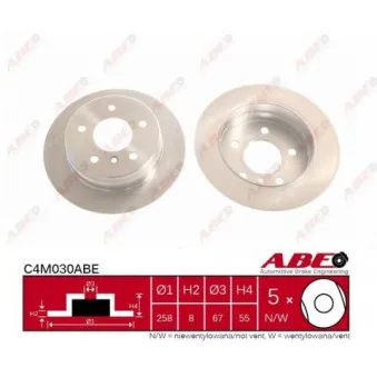 Jeu de 2 disques de frein arrière ABE