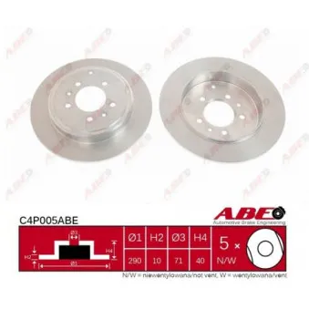 Jeu de 2 disques de frein arrière ABE