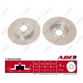 Jeu de 2 disques de frein arrière ABE