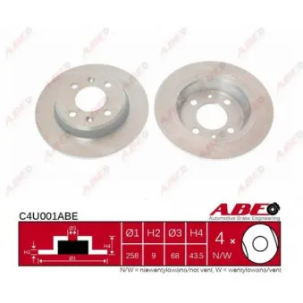 Jeu de 2 disques de frein arrière ABE