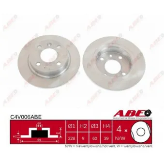 Jeu de 2 disques de frein arrière ABE