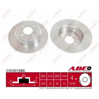 Jeu de 2 disques de frein arrière ABE