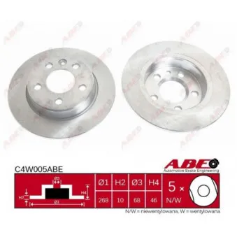 Jeu de 2 disques de frein arrière ABE