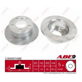 Jeu de 2 disques de frein arrière ABE C4W007ABE