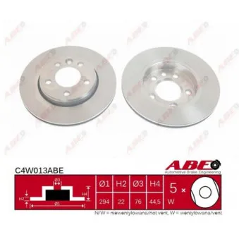 Jeu de 2 disques de frein arrière ABE C4W013ABE