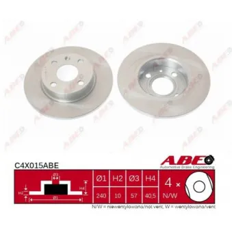 Jeu de 2 disques de frein arrière ABE