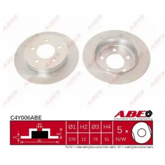 Jeu de 2 disques de frein arrière ABE