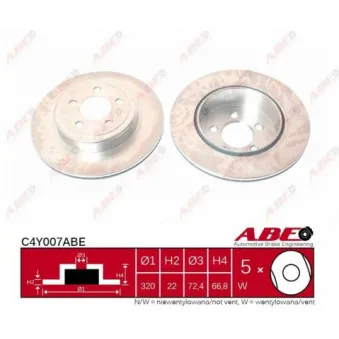 Jeu de 2 disques de frein arrière ABE