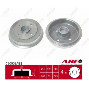 Tambour de frein ABE C60502ABE