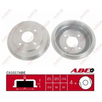 Tambour de frein ABE C61017ABE