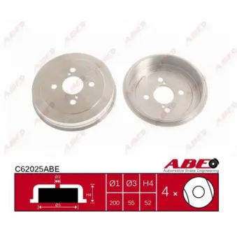 Tambour de frein ABE C62025ABE