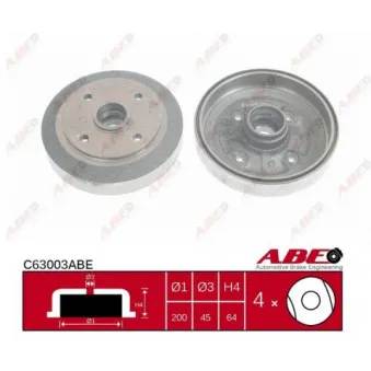 Tambour de frein ABE C63003ABE