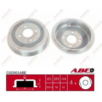 Tambour de frein ABE C6D001ABE