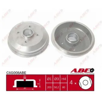 Tambour de frein ABE C6G008ABE