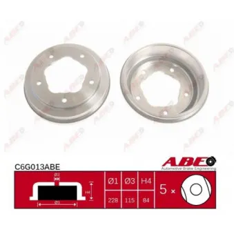 Tambour de frein ABE C6G013ABE