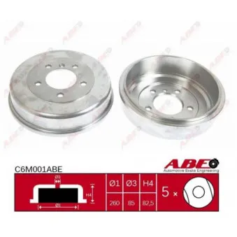 Tambour de frein ABE C6M001ABE