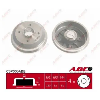 Tambour de frein ABE C6P005ABE