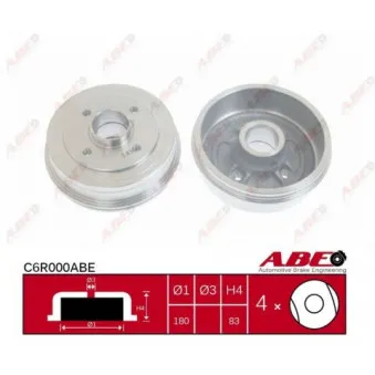 Tambour de frein ABE C6R000ABE