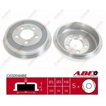 Tambour de frein ABE C6S004ABE