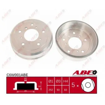 Tambour de frein ABE C6W001ABE