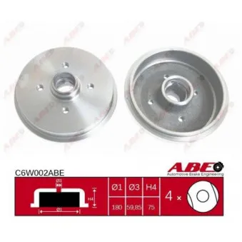 Tambour de frein ABE C6W002ABE