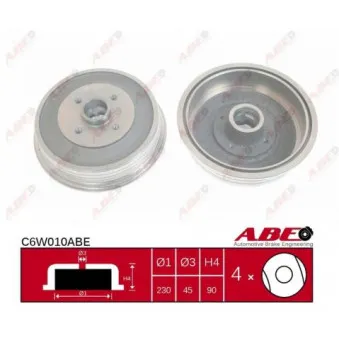 Tambour de frein ABE C6W010ABE
