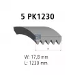 Courroie trapézoïdale à nervures DT 6.31506 - Visuel 1