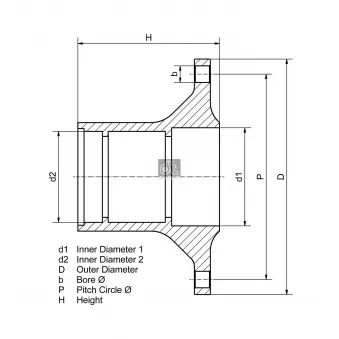 Moyeu de roue avant DT 6.54011