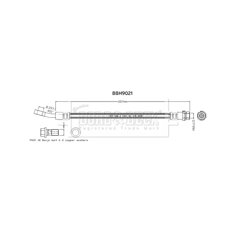 Flexible de frein BORG & BECK BBH9021
