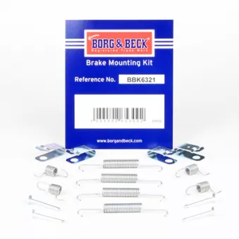 Kit d'accessoires, plaquette de frein à disque BORG & BECK BBK6321