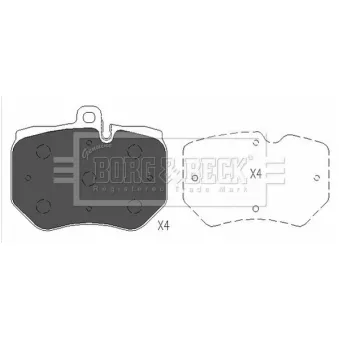 Jeu de 4 plaquettes de frein avant BORG & BECK BBP2492