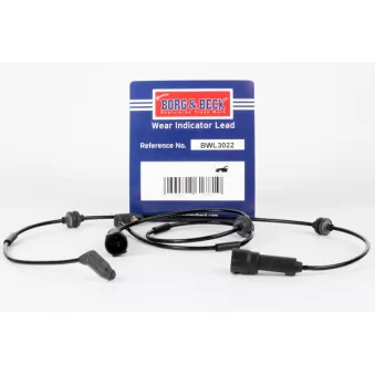 Contact d'avertissement, usure des plaquettes de frein BORG & BECK BWL3022