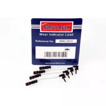 Contact d'avertissement, usure des plaquettes de frein BORG & BECK BWL3072