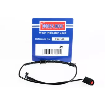 Contact d'avertissement, usure des plaquettes de frein BORG & BECK BWL3181