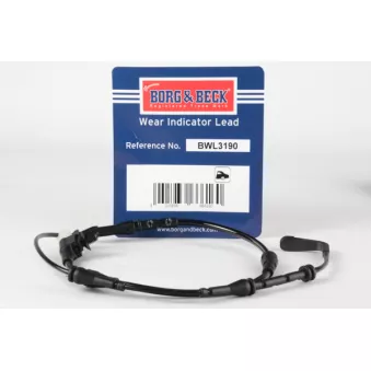 Contact d'avertissement, usure des plaquettes de frein BORG & BECK BWL3190