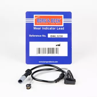 Contact d'avertissement, usure des plaquettes de frein BORG & BECK BWL3238