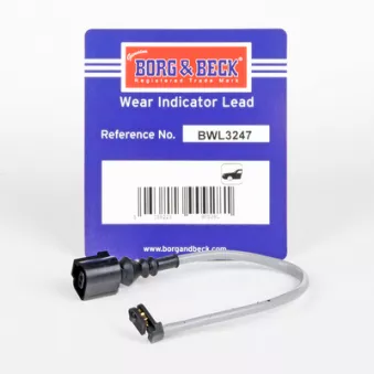 Contact d'avertissement, usure des plaquettes de frein BORG & BECK BWL3247