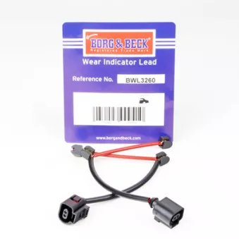 Contact d'avertissement, usure des plaquettes de frein BORG & BECK BWL3260