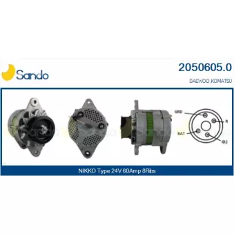 Alternateur SANDO 2050605.0