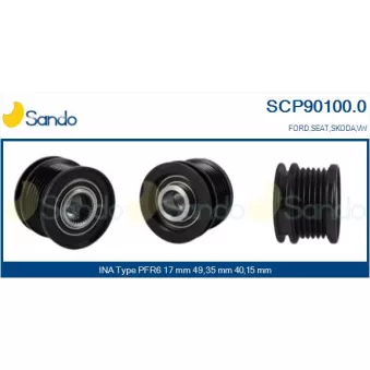 Poulie, alternateur SANDO SCP90100.0