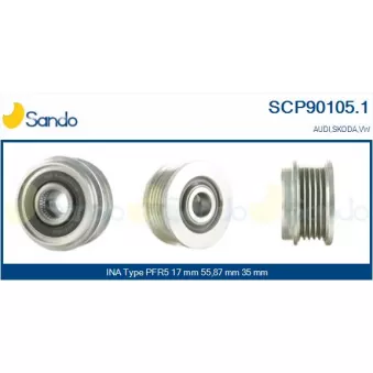 Poulie, alternateur SANDO SCP90105.1