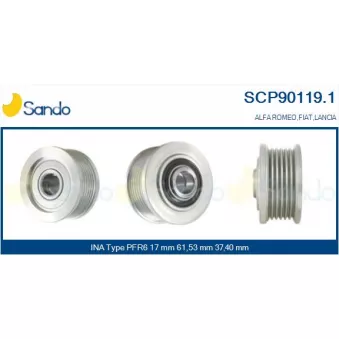 Poulie, alternateur SANDO SCP90119.1