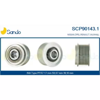 Poulie, alternateur SANDO SCP90143.1