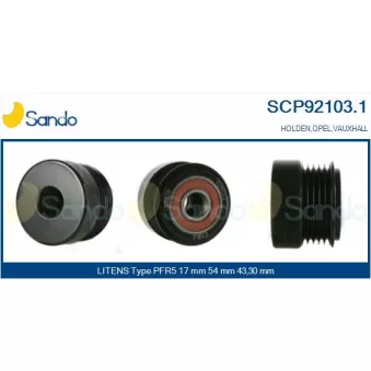 Poulie, alternateur SANDO SCP92103.1